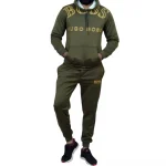 2 Pcs Polyester Fleece Hoodie Track Suit For Men