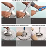 360 Rotating Cleaning Mop Tool Instruction