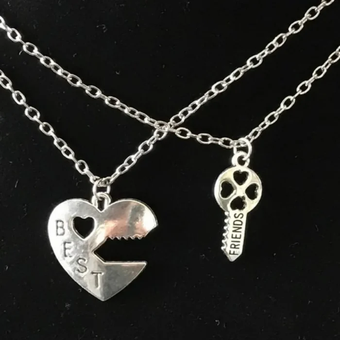 Beautiful Necklace With Heart And Key