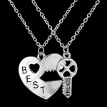 Beautiful Necklace With Heart And Key Designs