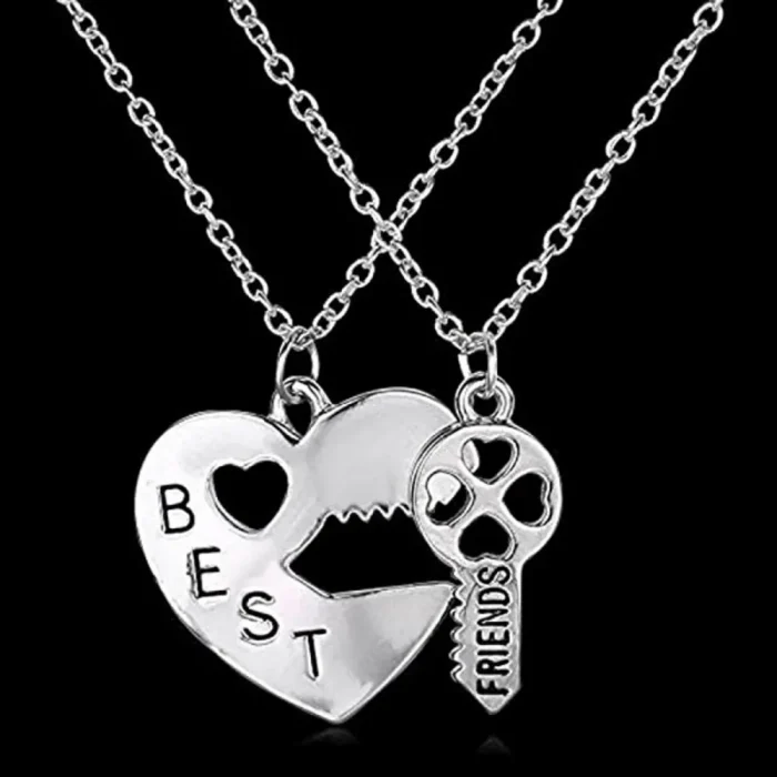 Beautiful Necklace With Heart And Key Designs