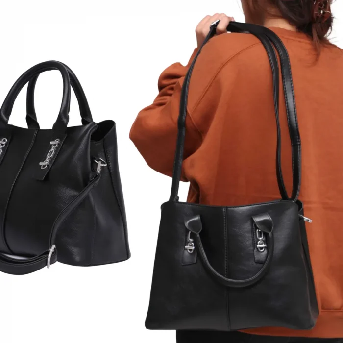Black Tote Bag For College With Strap