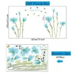 Blue lily flower Romantic wall sticker Detail
