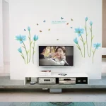 Blue lily flower Romantic wall stickers