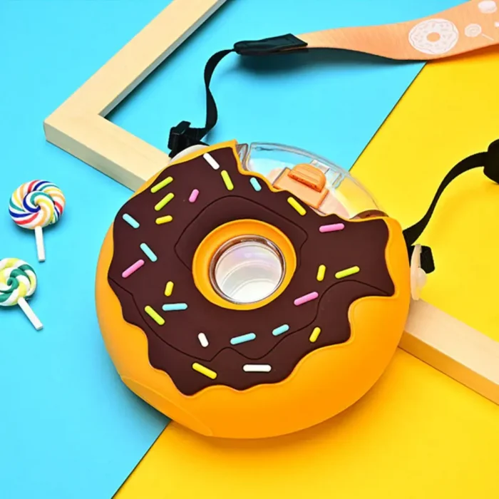 Cute 350ml Donuts Small Water Bottle Yellow