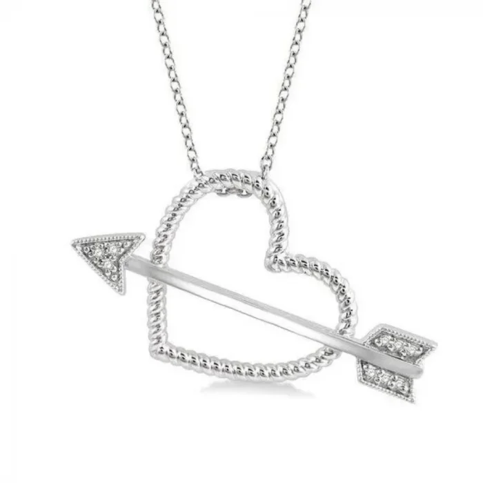 Diamond Heart And Aero Necklace