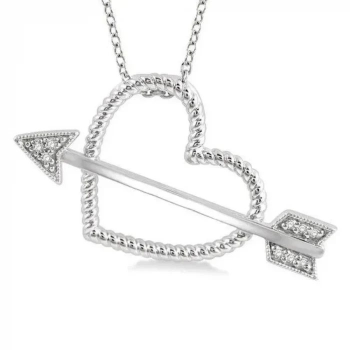 Diamond Heart And Aero Shape Necklace