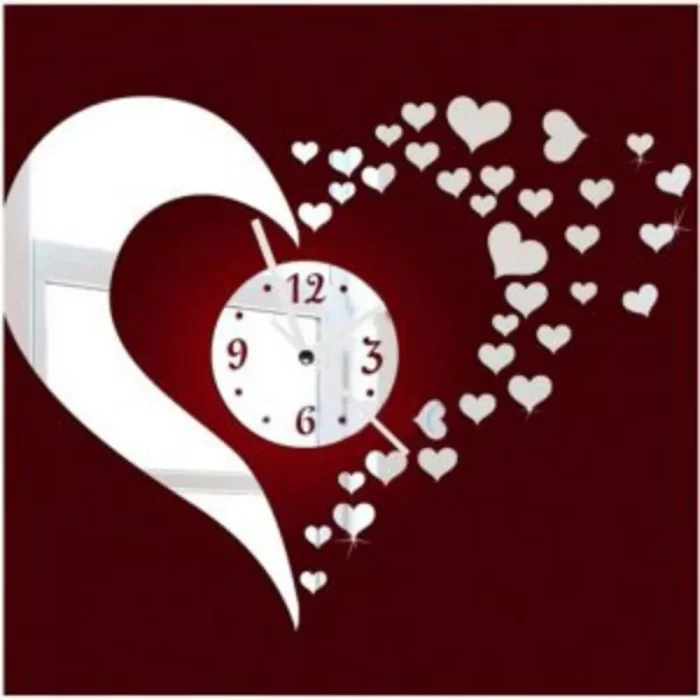 Heart Shape Acrylic Wall Clocks