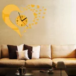 Heart Shape Acrylic Wall Clocks Mirror