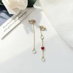 Heart Tassel Clip Love Earring