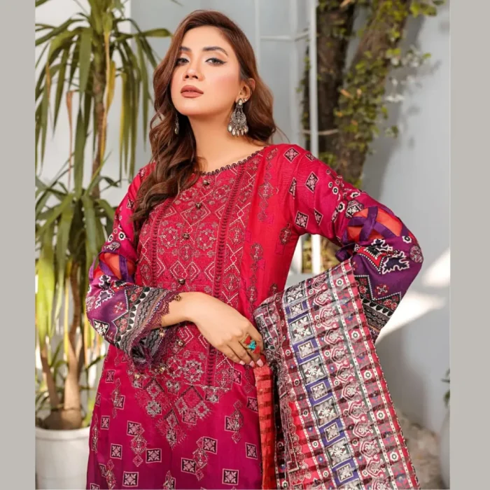 Layla 3 Piece Digital Printed Suit Front