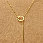 Long Chain Strip Pendant Necklace