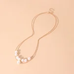 New Pearl Design Double Chain Necklace
