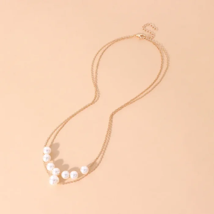 New Pearl Design Double Chain Necklace