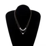 Pearl Design Double Chain Necklace