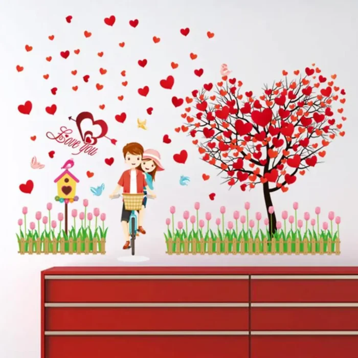 Romantic Love Heart Tree 3D Wall Stickers
