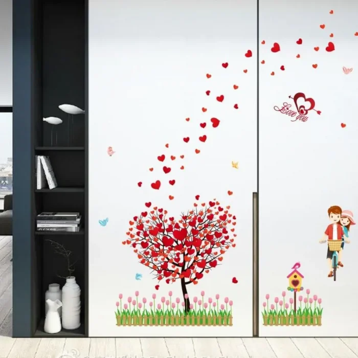 Romantic Love Heart Tree Wall Stickers