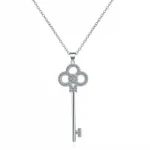 Silver Key Design Necklace