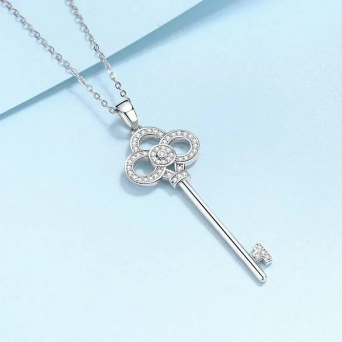Silver Plated Key Design Necklace Chain
