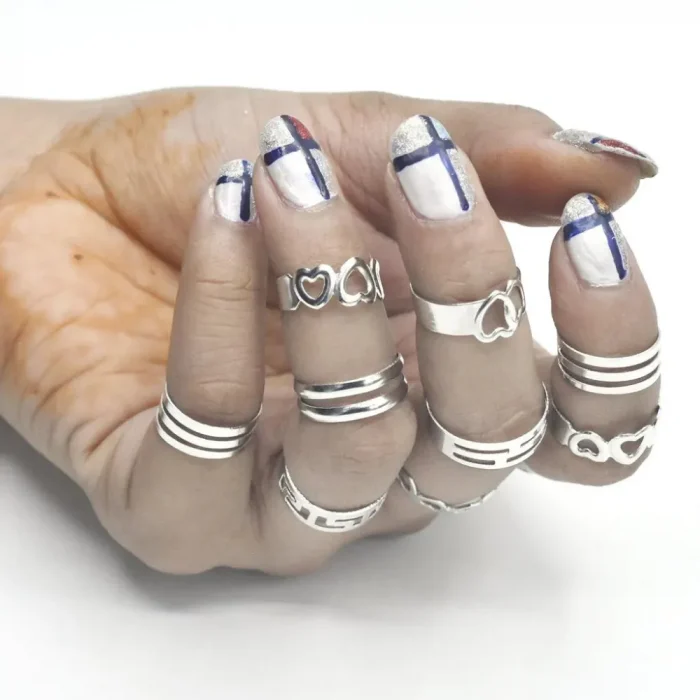Stylish Pack of 10 Rings For Collage Girls