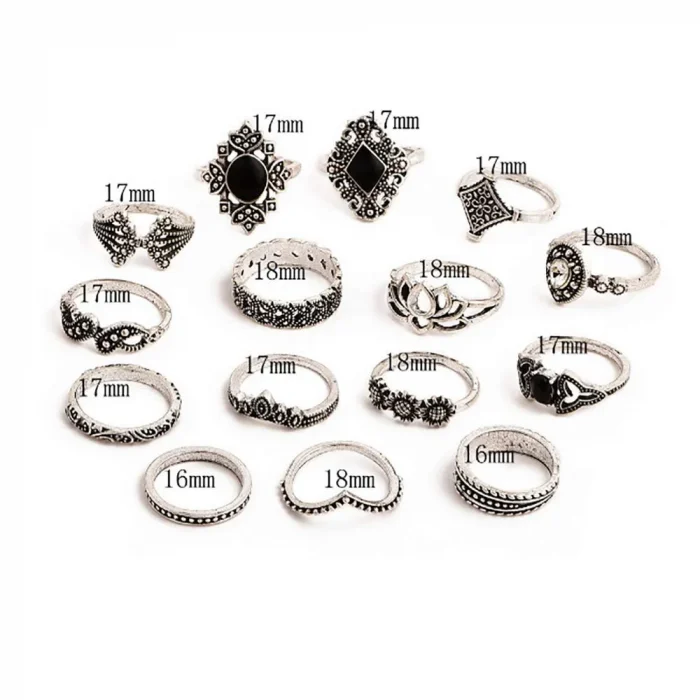 Stylish Pack of 15 Rings Size