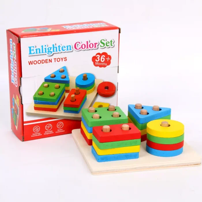 Wooden Enlighten Color Set Stacking Toy Box