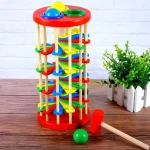 Wooden knocking Ball Ladder Set with hammer