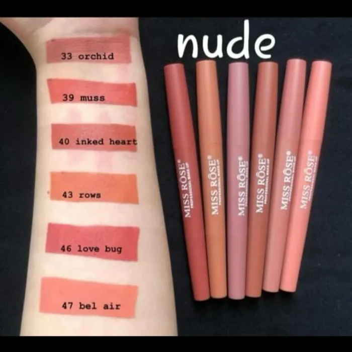 Missrose 2 in 1 Matte 6 Nude Lipstick