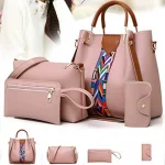 RARE 4 PIECE BEIGE HANDBAG SET