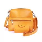 RARE 4 PIECE YELLOW HANDBAG SET