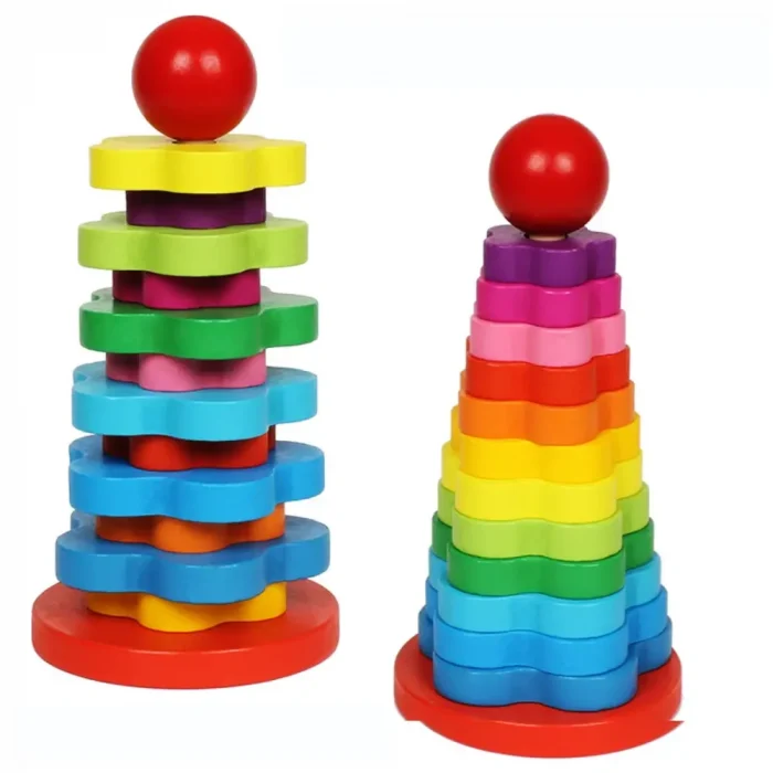 Wooden Ring Rainbow Towers