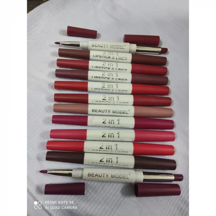 Beauty Model 2 in 1 Lipstick Pack of 48 pieces