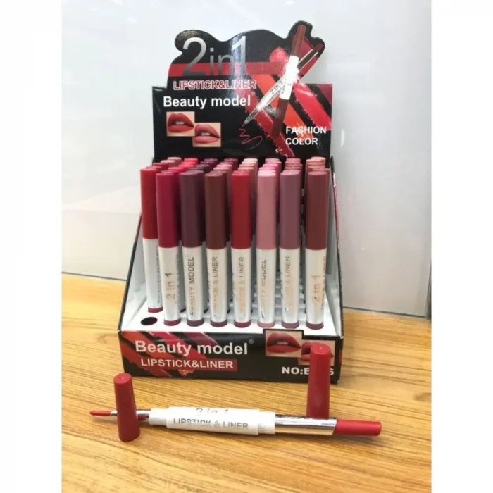 Beauty Model 2 in 1 Lipsticks Pack of 48 pieces